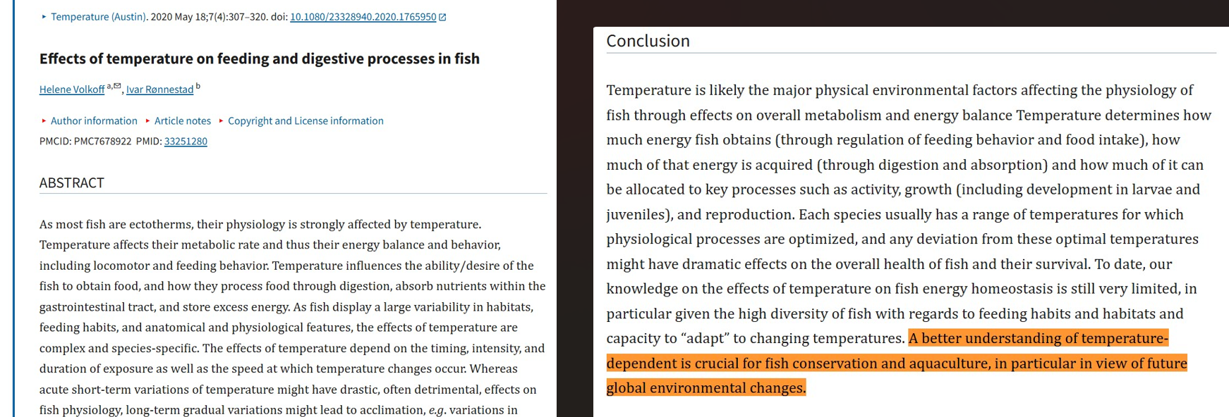 Research Paper on Thermal Physiology